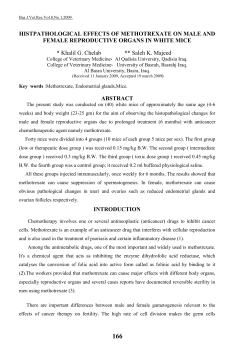 Histpathological effects of Methotrexate on male and female