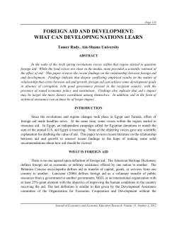 foreign aid and development: what can developing nations learn