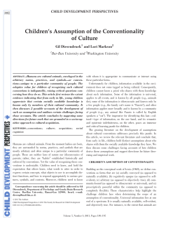 Childrens Assumption of the Conventionality of Culture