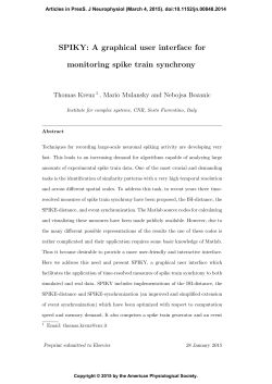 SPIKY: A graphical user interface for monitoring spike train synchrony