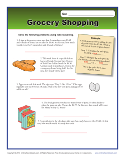 Grocery Shopping - K12 Math Worksheets