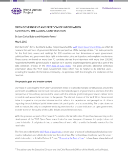 Open Government and Freedom of Information: Advancing the