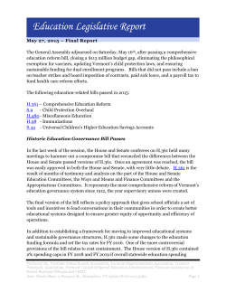 Final Education Report 2015 - Vermont Principals` Association