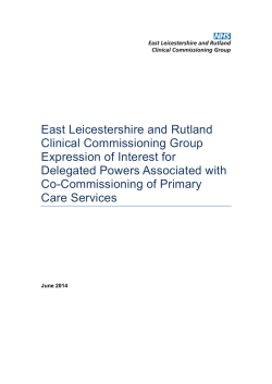 Paper I - Co-Commissioning (ELRCCG Report)