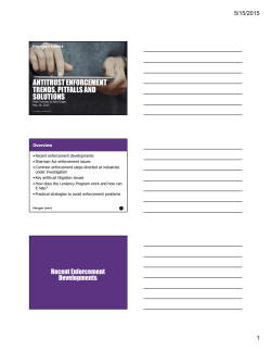 antitrust enforcement trends, pitfalls and solutions
