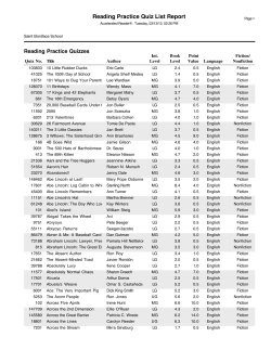 RPQuiz List Report Preview