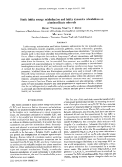 Static lattice energy minimization and lattice dynamics calculations
