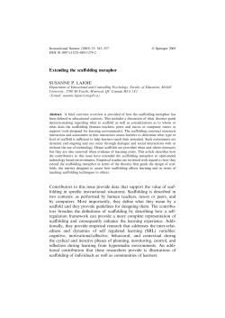 Extending the scaffolding metaphor