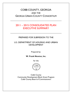 COBB COUNTY, GEORGIA 2011 &ndash; 2015 CONSOLIDATED PLAN