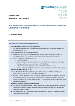 Hamilton City Council - New Zealand Productivity Commission