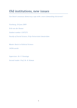 Old institutions, new issues: Can Dutch consensus democracy cope