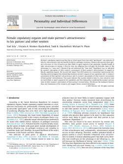 Female copulatory orgasm and male partner`s