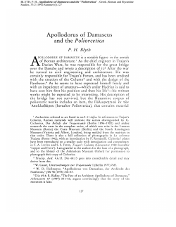 Apollodorus of Damascus - Greek, Roman, and Byzantine Studies