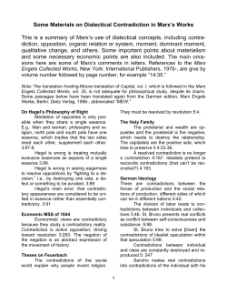 Marx on Dialectical Contradictions