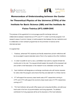 Memorandum of Understanding between the Center for Theoretical