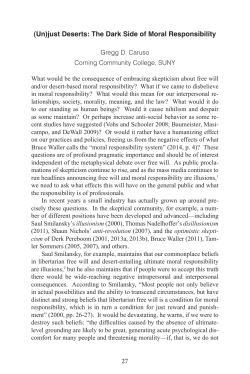 (Un)just Deserts: The Dark Side of Moral Responsibility