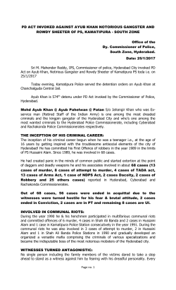 PD ACT INVOKED AGAINST AYUB KHAN