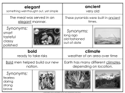 elegant ancient Synonyms: Synonyms: bold climate Synonyms: