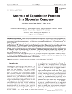 Analysis of Expatriation Process in a Slovenian Company
