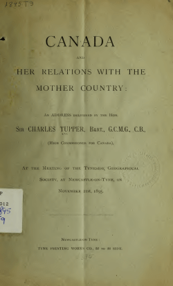 Canada and her relations with the mother country