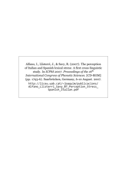 The perception of Italian and Spanish lexical stress