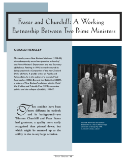 Fraser and Churchill: A Working Partnership Between Two Prime