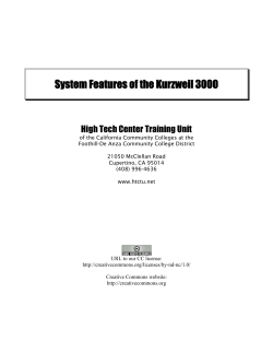 Kurzweil 3000 Manual - High Tech Center Training Unit - Foothill