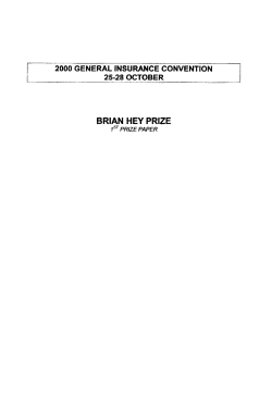 Brian Hey Prize - 1st prize paper - Institute and Faculty of Actuaries