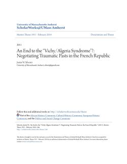 “Vichy/Algeria Syndrome”? - ScholarWorks@UMass Amherst