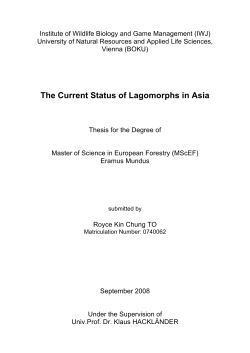 The Current Status of Lagomorphs in Asia