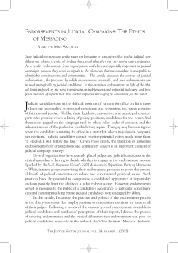 endorsements in judicial campaigns: the ethics of messaging