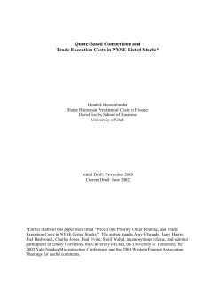 Quote-Based Competition and Trade Execution