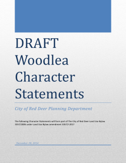 DRAFT Woodlea Character Statements