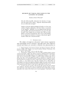 Separate but Equal Education in the Context of Gender