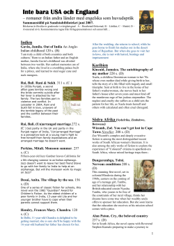 Inte bara USA och England Inte bara USA och England