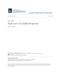 Trade Laws: A Canadian Perspective - Scholarly Commons