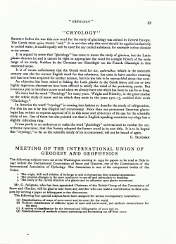 cryology - International Glaciological Society