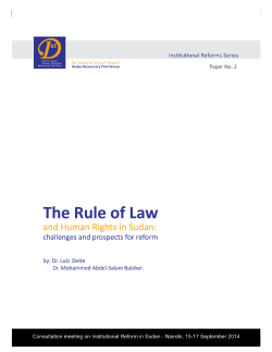 The Rule of Law and Human Rights in Sudan