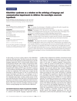 Klinefelter syndrome as a window on the aetiology of language and