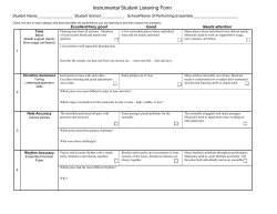 Instrumental Student Listening Form