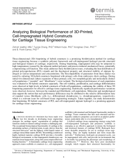 Analyzing Biological Performance of 3D-Printed, Cell