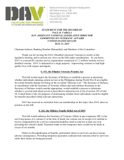 Testimony on Various Pending Legislation