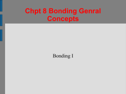 Chpt 8 Bonding Genral Concepts