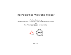 The Pediatrics Milestone Project