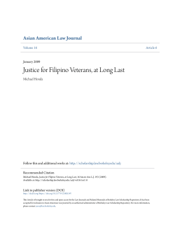 Justice for Filipino Veterans, at Long Last