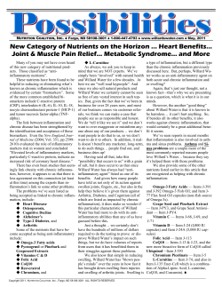 New Category of Nutrients on the Horizon &hellip; Heart Benefits... Joint