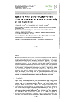 Technical Note: Surface water velocity observations from a camera