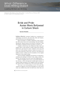 Bride and Pride: Austen Meets Bollywood in Culture Shock