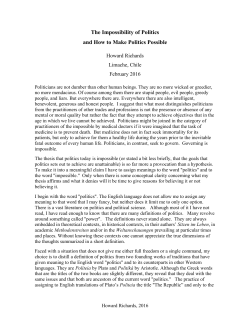 The Impossibility of Politics and How to Make Politics Possible