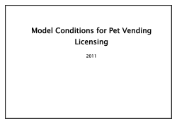 Model conditions for pet vending licensing